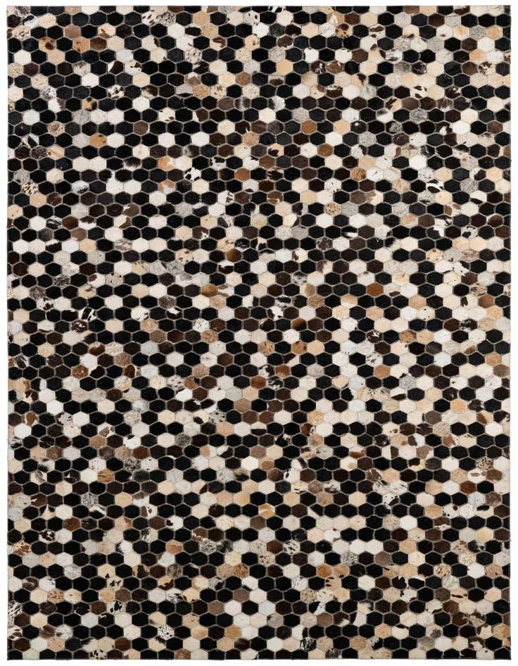 Detail image of 5' 1 x 8' 1 Cowhide - Patchwork Rug