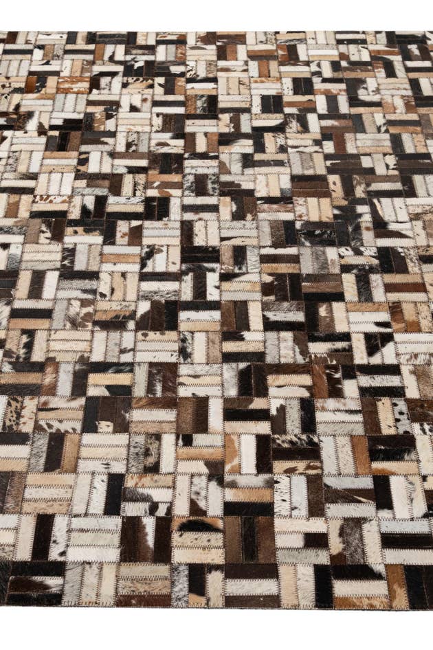 Detail image of 5' 2 x 8' 1 Cowhide - Patchwork Rug