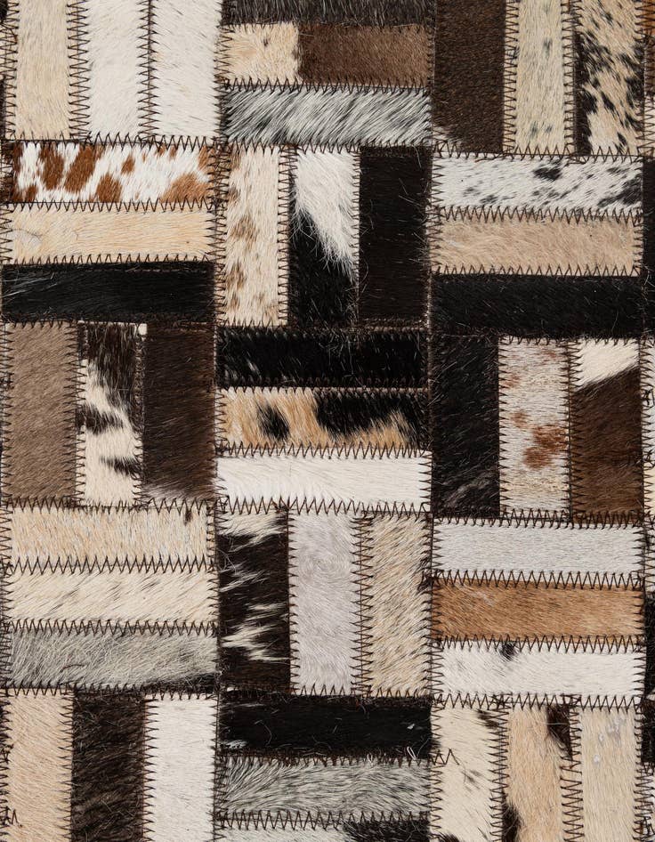 Detail image of 5' 2 x 8' 1 Cowhide - Patchwork Rug