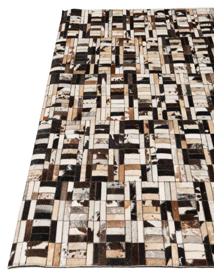 Detail image of 4' 11 x 7' 10 Cowhide - Patchwork Rug