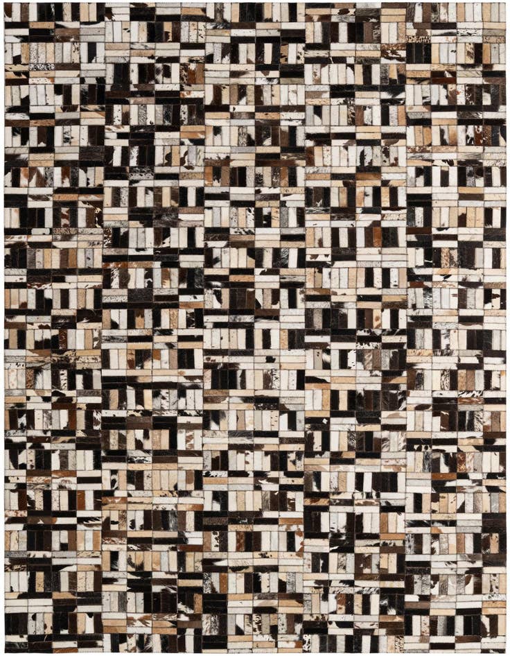 Detail image of 4' 11 x 7' 10 Cowhide - Patchwork Rug