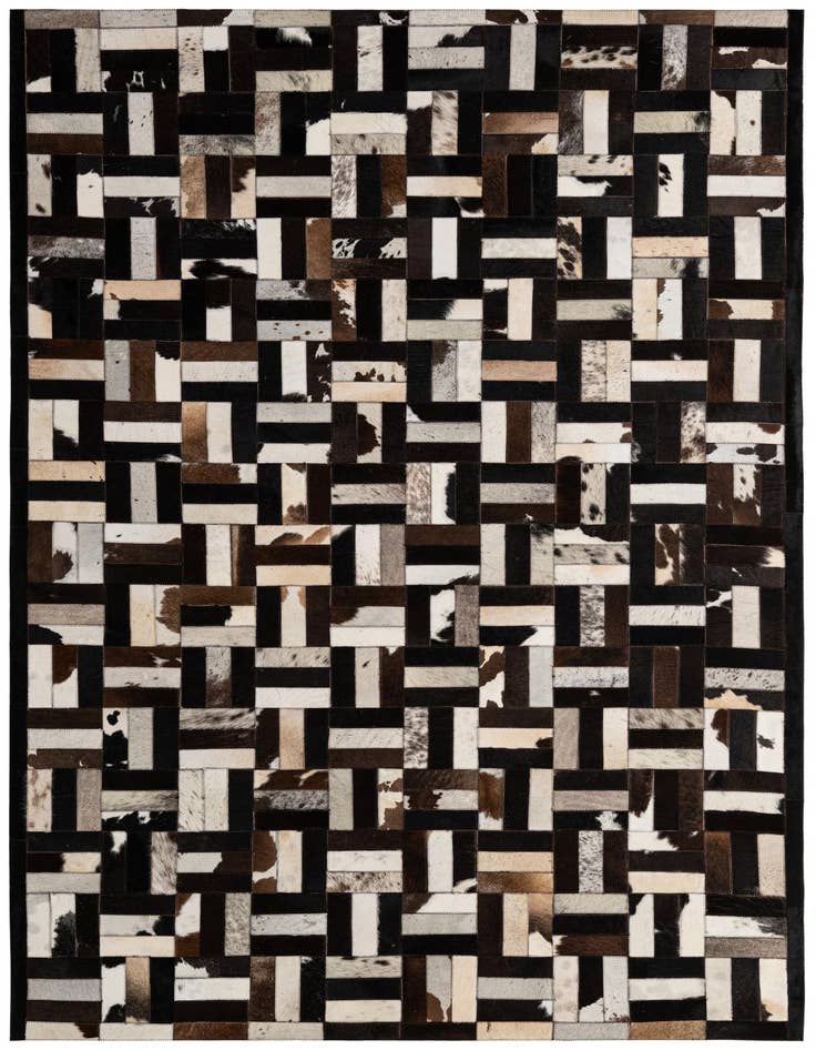 Detail image of 5' 2 x 8' Cowhide - Patchwork Rug