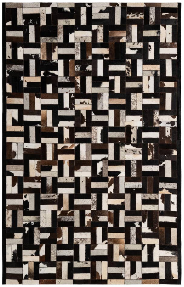 Detail image of 5' 2 x 8' Cowhide - Patchwork Rug