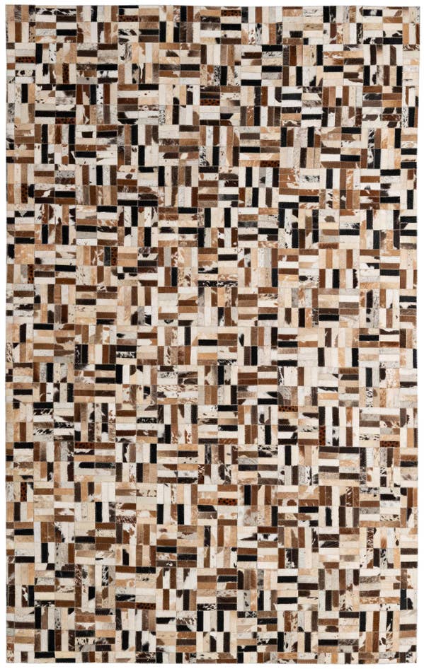 Detail image of 5' 1 x 8' Cowhide - Patchwork Rug