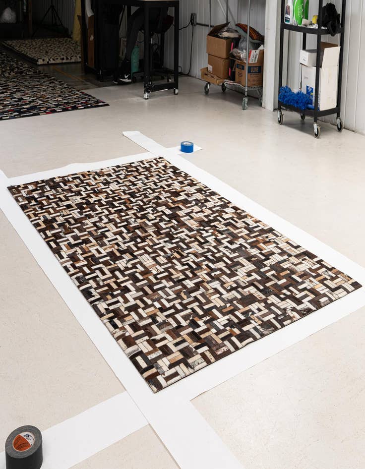 Detail image of 4' 11 x 7' 11 Cowhide - Patchwork Rug