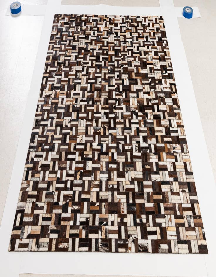 Detail image of 4' 11 x 7' 11 Cowhide - Patchwork Rug