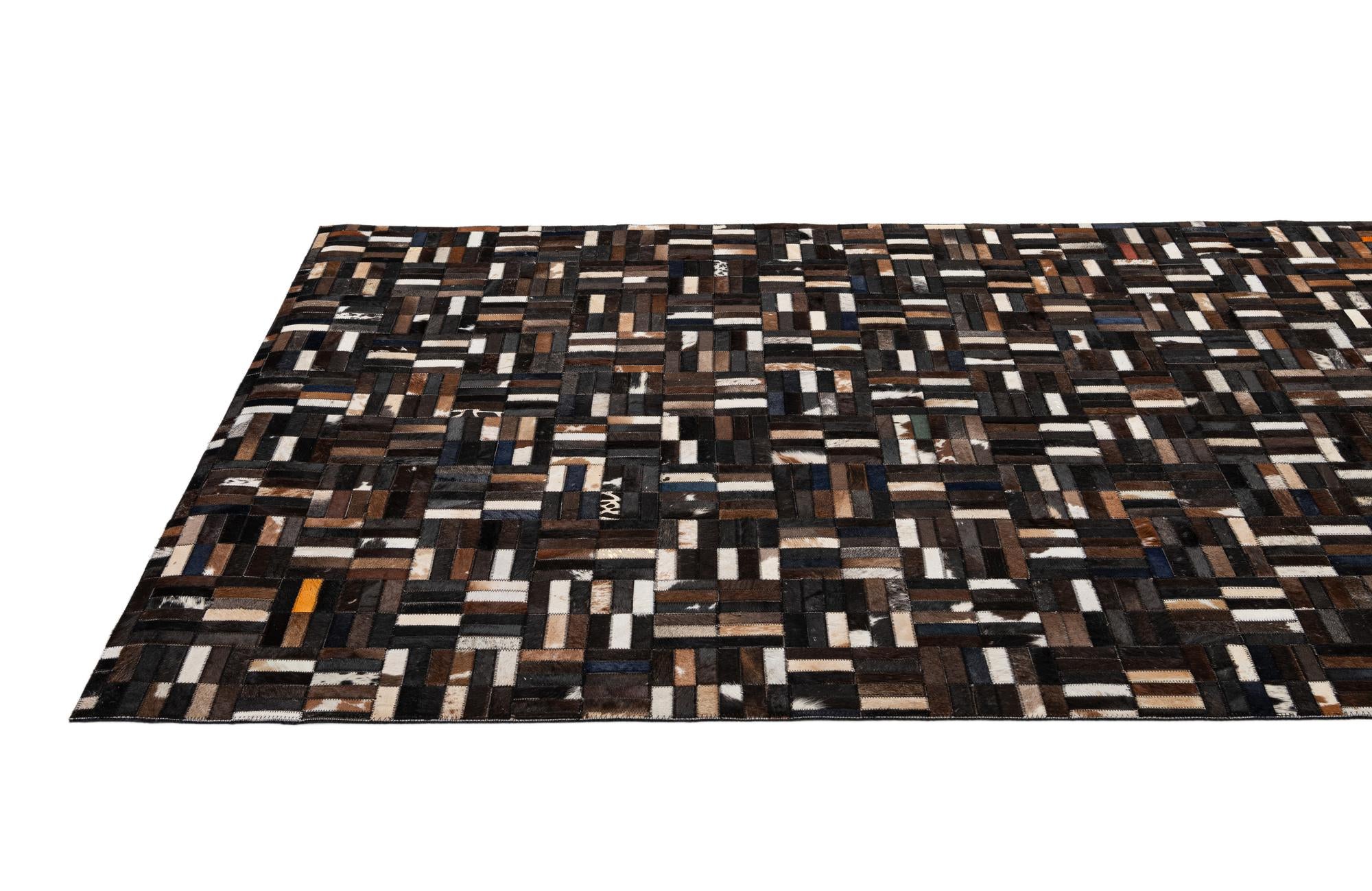 5' 1 x 8' Cowhide - Patchwork Rug