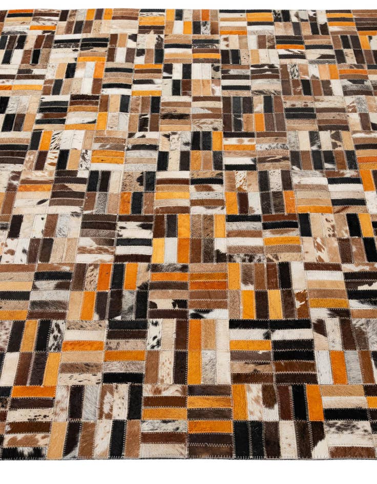 Detail image of 4' 11 x 7' 10 Cowhide - Patchwork Rug