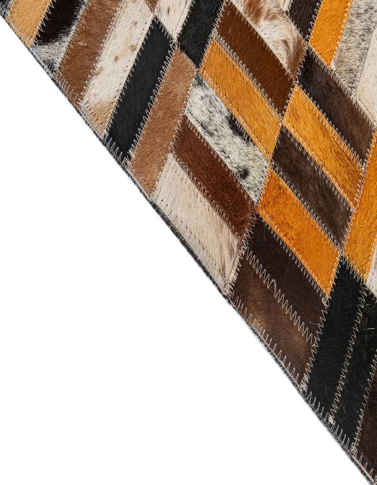 Detail image of 4' 11 x 7' 10 Cowhide - Patchwork Rug