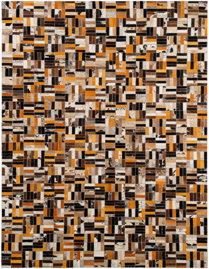 Detail image of 4' 11 x 7' 10 Cowhide - Patchwork Rug