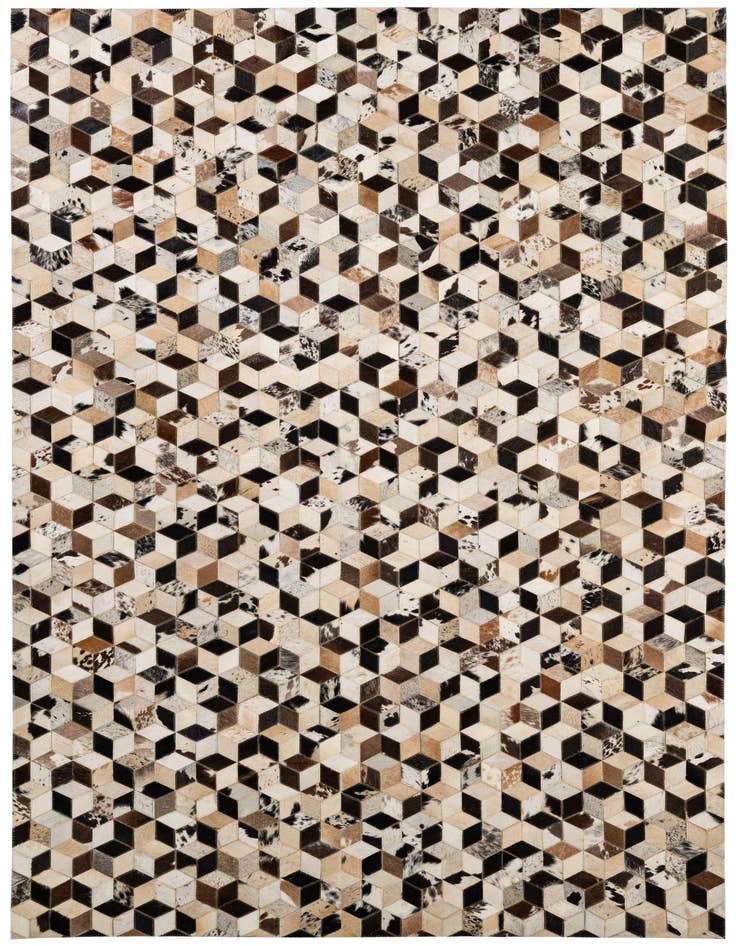 Detail image of 5' 1 x 7' 10 Cowhide - Patchwork Rug