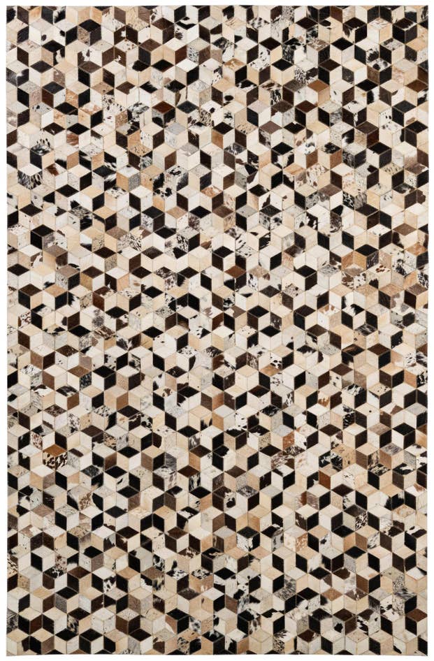 Detail image of 5' 1 x 7' 10 Cowhide - Patchwork Rug
