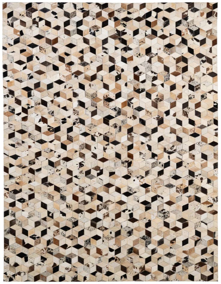 Detail image of 5' 1 x 7' 11 Cowhide - Patchwork Rug