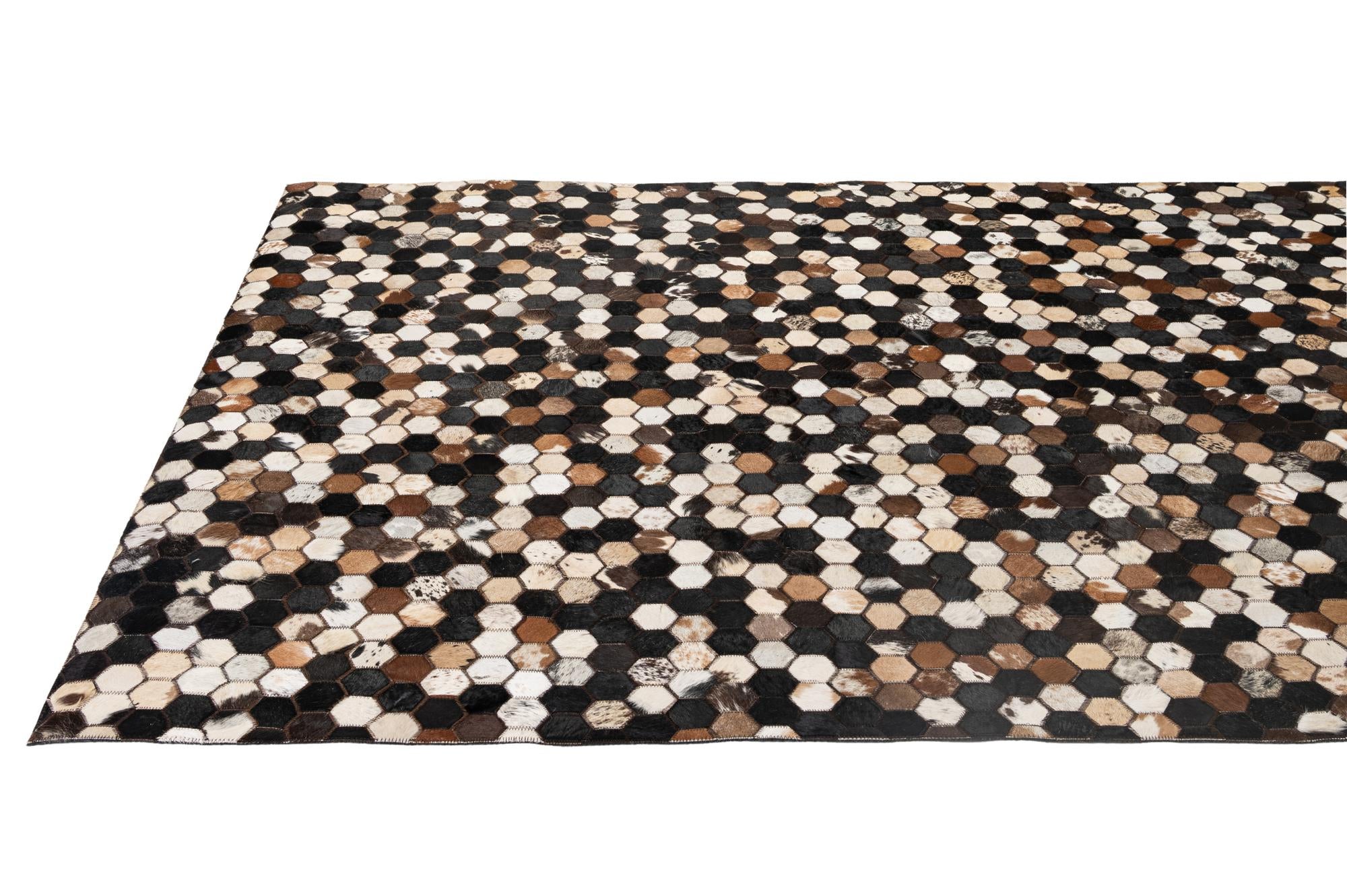 5' 2 x 8' 1 Cowhide - Patchwork Rug