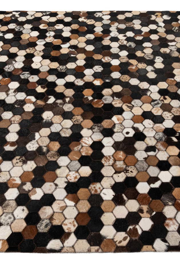 Detail image of 5' 2 x 8' 1 Cowhide - Patchwork Rug