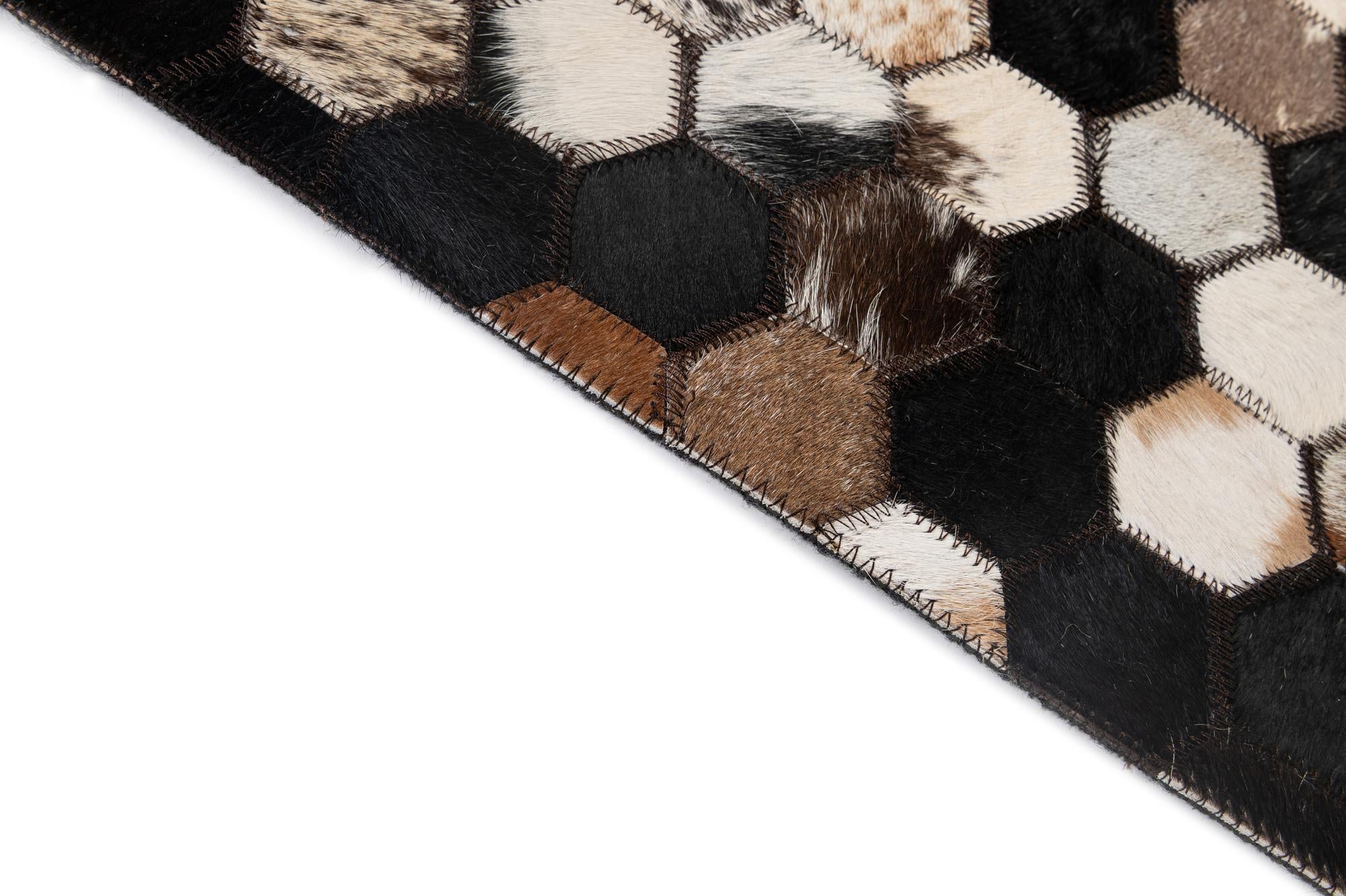 5' 2 x 8' 1 Cowhide - Patchwork Rug