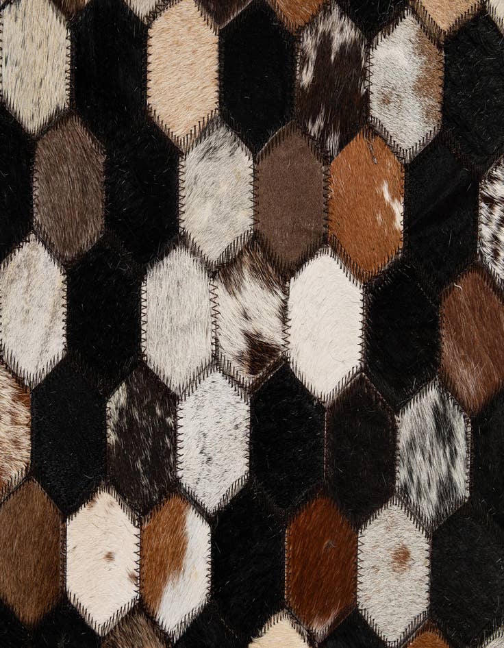 Detail image of 5' 2 x 8' 1 Cowhide - Patchwork Rug
