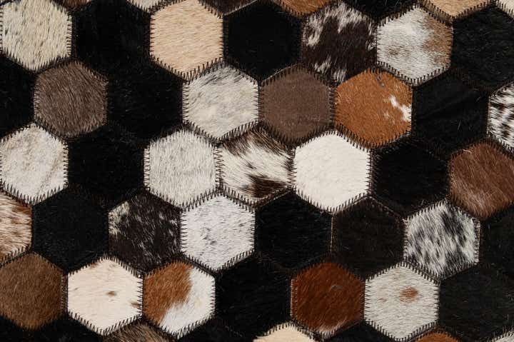 5' 2 x 8' 1 Cowhide - Patchwork Rug
