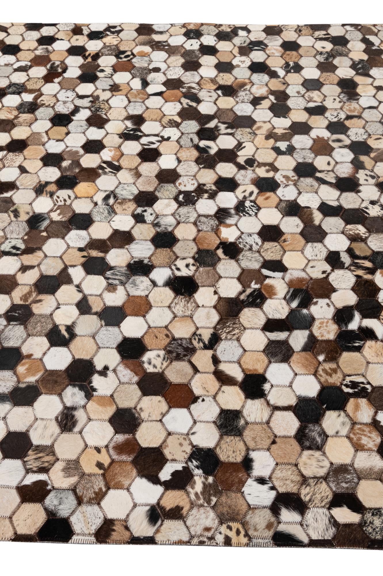 5' x 7' 10 Cowhide - Patchwork Rug