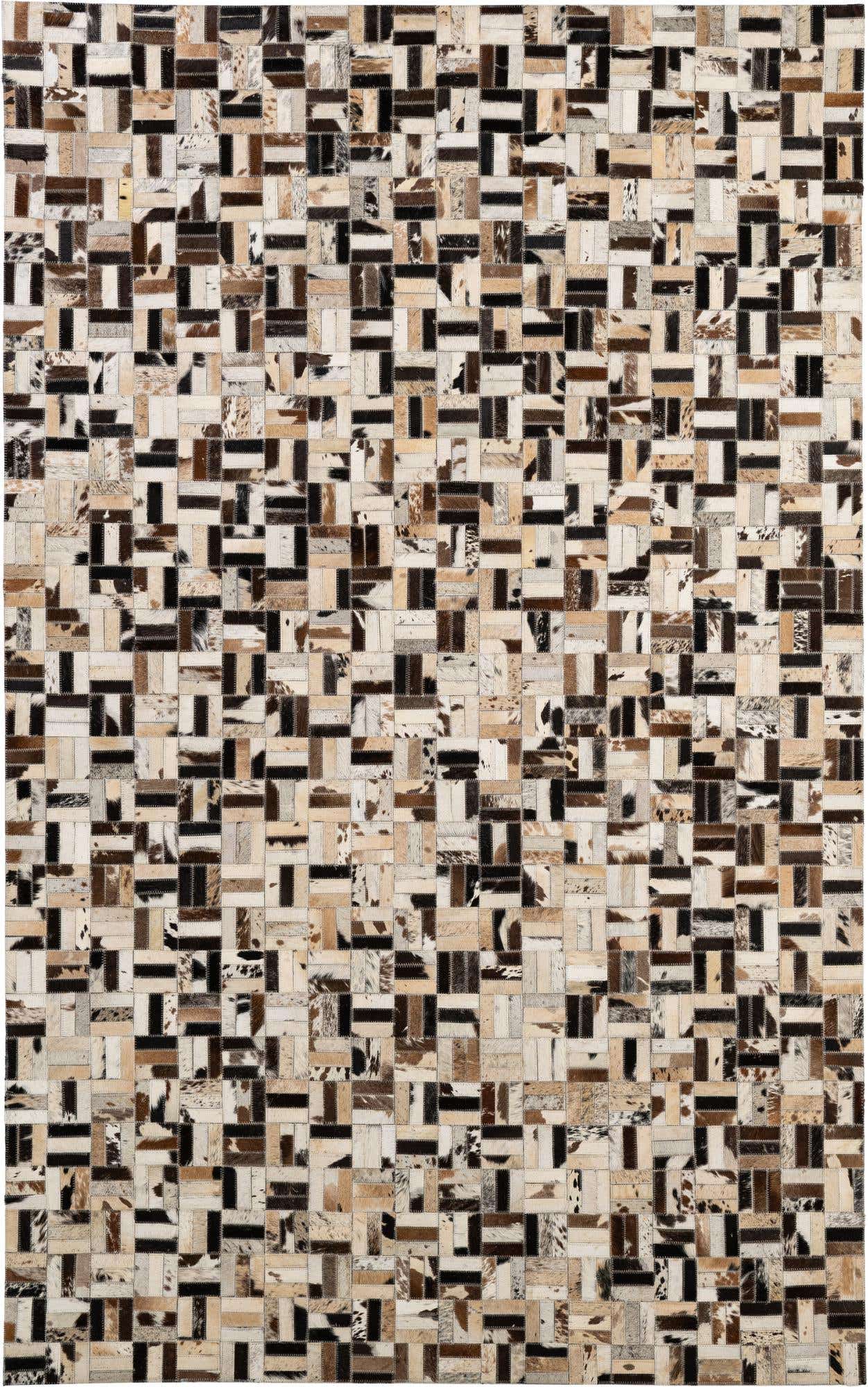 5' 1 x 8' Cowhide - Patchwork Rug