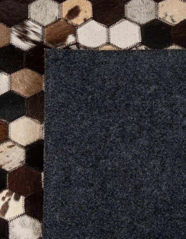 Detail image of 5' 2 x 8' Cowhide - Patchwork Rug