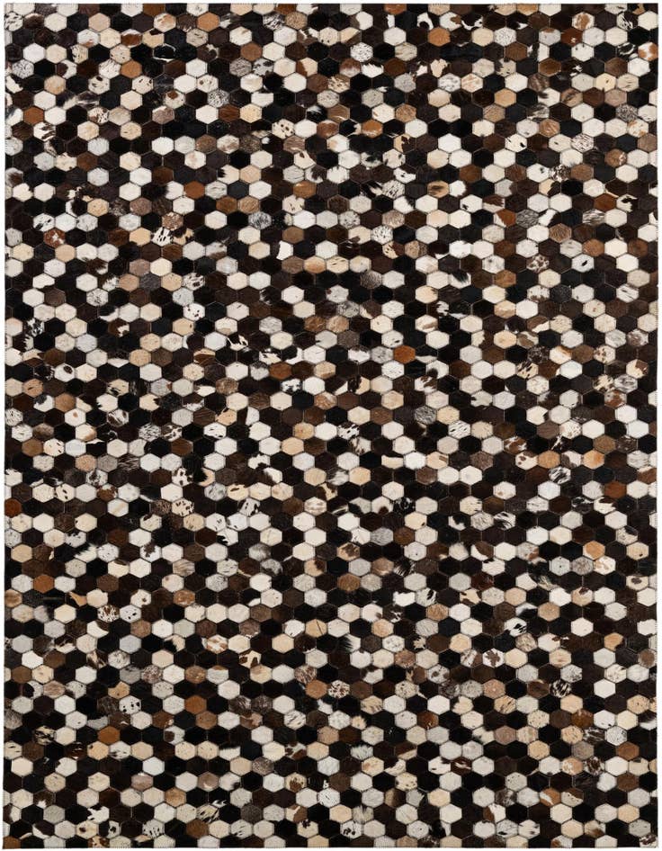 Detail image of 5' 1 x 8' Cowhide - Patchwork Rug