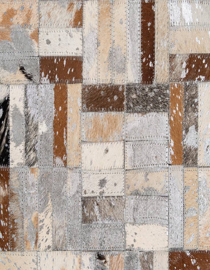 Detail image of 5' 2 x 8' 1 Cowhide - Patchwork Rug