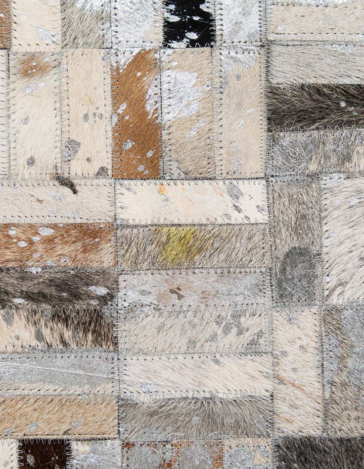Detail image of 5' 2 x 8' 1 Cowhide - Patchwork Rug