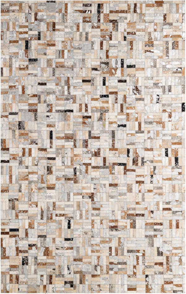 Detail image of 5' 2 x 8' 1 Cowhide - Patchwork Rug