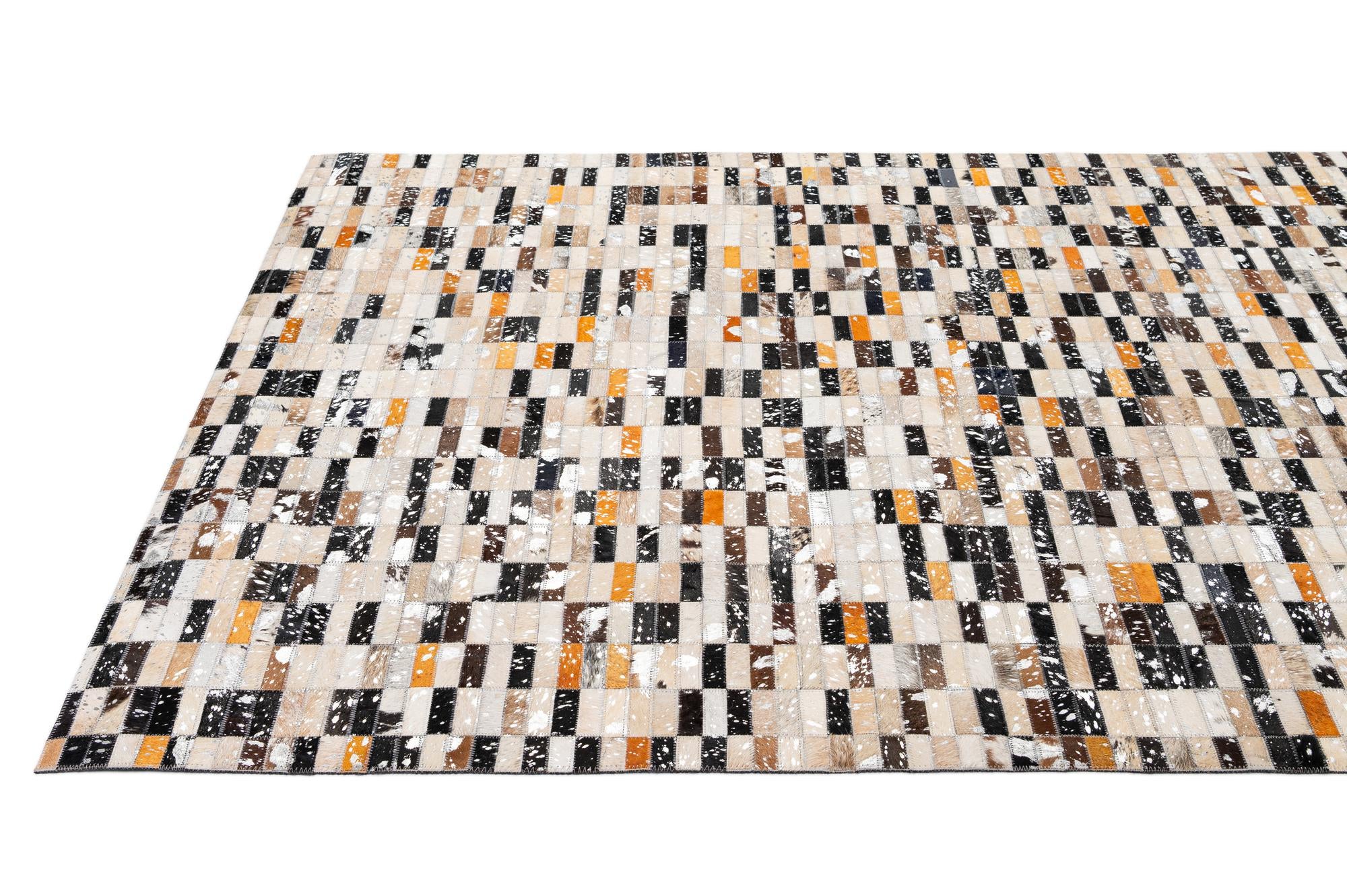 5' 2 x 8' 1 Cowhide - Patchwork Rug