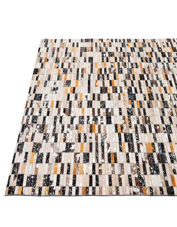 Detail image of 5' 2 x 8' 1 Cowhide - Patchwork Rug
