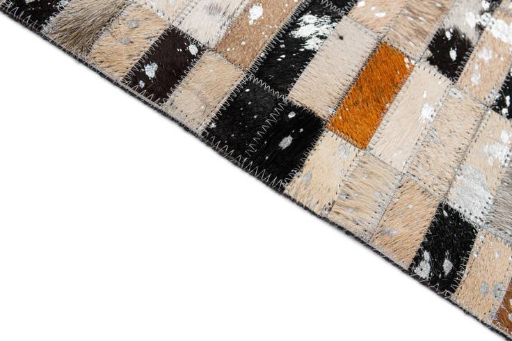 Detail image of 5' 2 x 8' 1 Cowhide - Patchwork Rug
