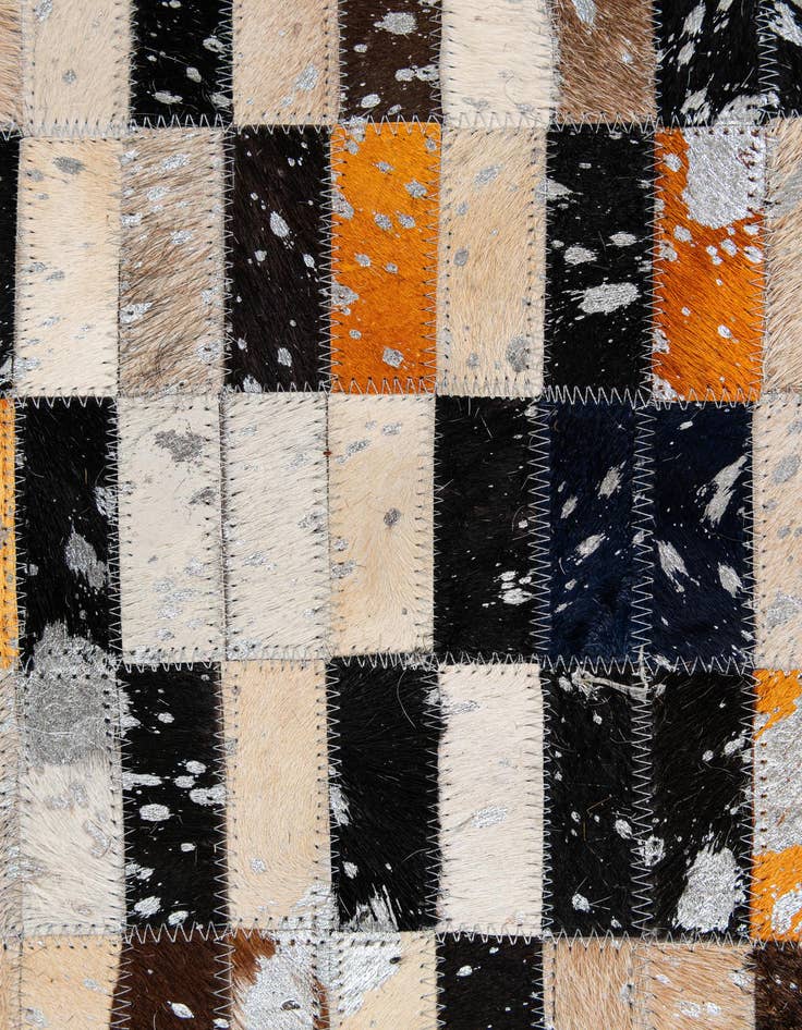 Detail image of 5' 2 x 8' 1 Cowhide - Patchwork Rug