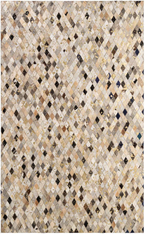 Detail image of 5' 1 x 8' 1 Cowhide - Patchwork Rug