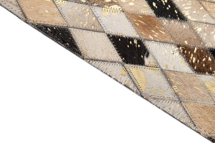 Detail image of 5' 1 x 8' 1 Cowhide - Patchwork Rug