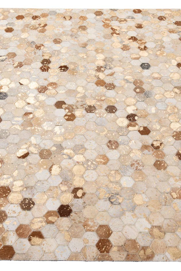 Detail image of 5' 2 x 8' 3 Cowhide - Patchwork Rug