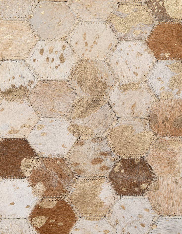 Detail image of 5' 2 x 8' 3 Cowhide - Patchwork Rug