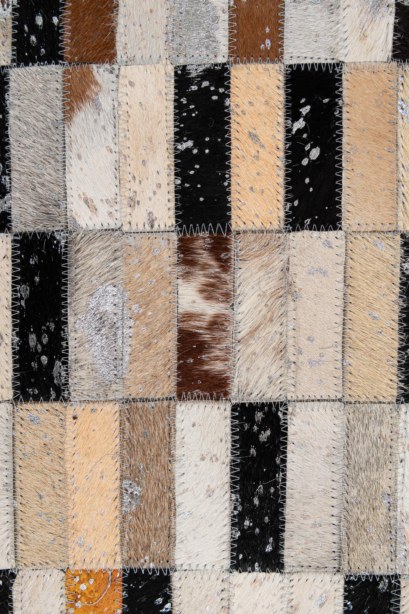 5' x 8' 2 Cowhide - Patchwork Rug