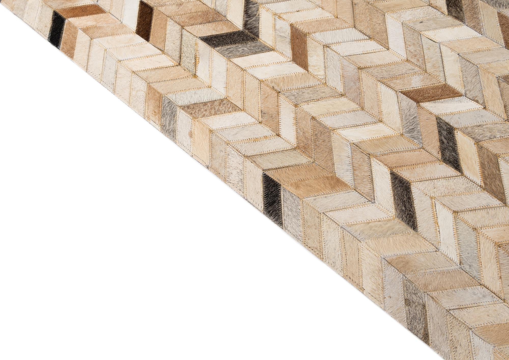 5' x 8' 2 Cowhide - Patchwork Rug