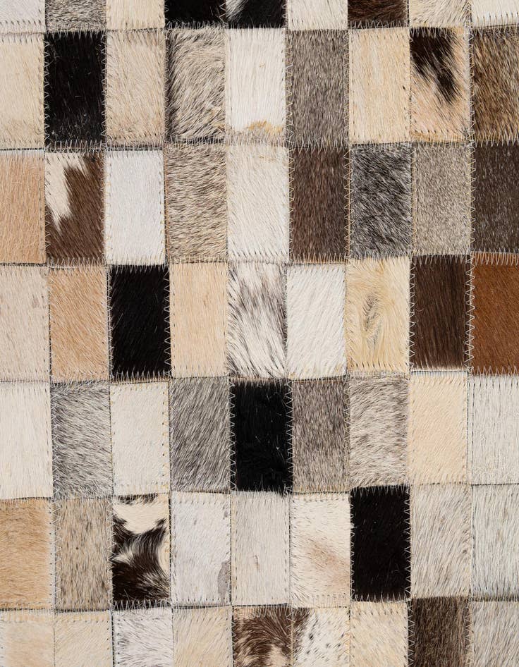 Detail image of 5' 1 x 8' 1 Cowhide - Patchwork Rug