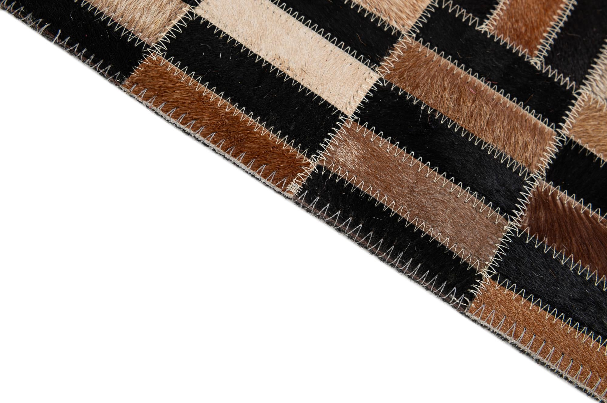 5' 1 x 7' 10 Cowhide - Patchwork Rug
