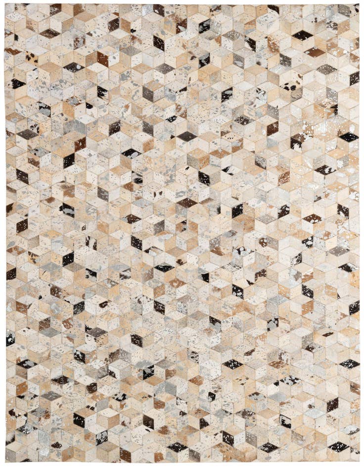 Detail image of 5' 3 x 8' Cowhide - Patchwork Rug