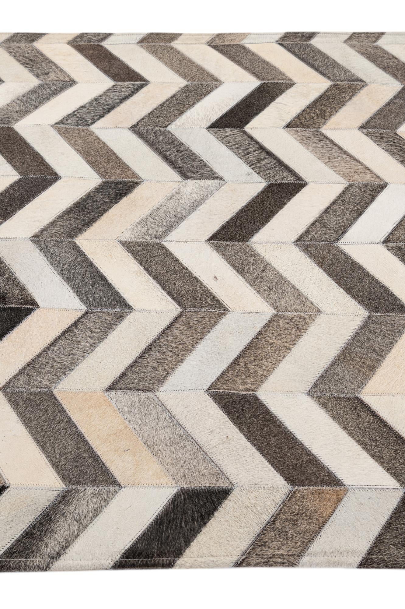 4' 1 x 6' 1 Cowhide - Patchwork Rug