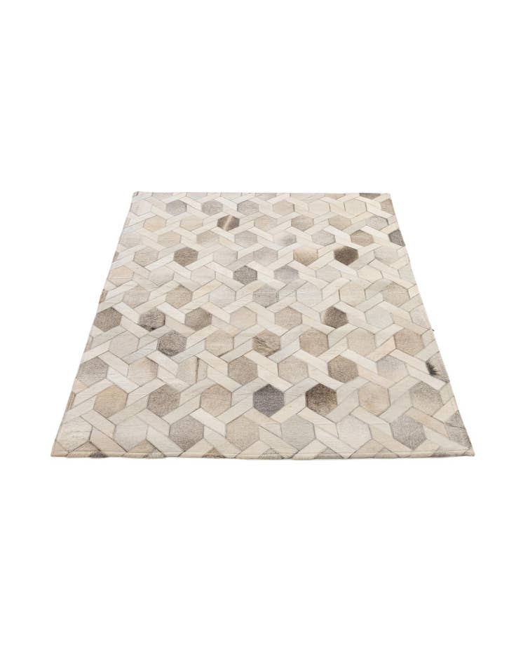 Detail image of 4' 1 x 5' 11 Cowhide - Patchwork Rug