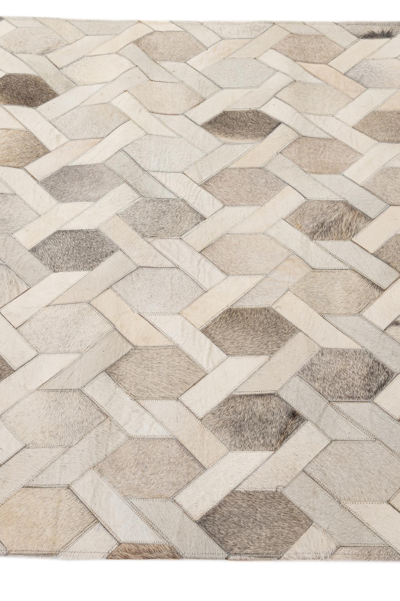 4' 1 x 5' 11 Cowhide - Patchwork Rug