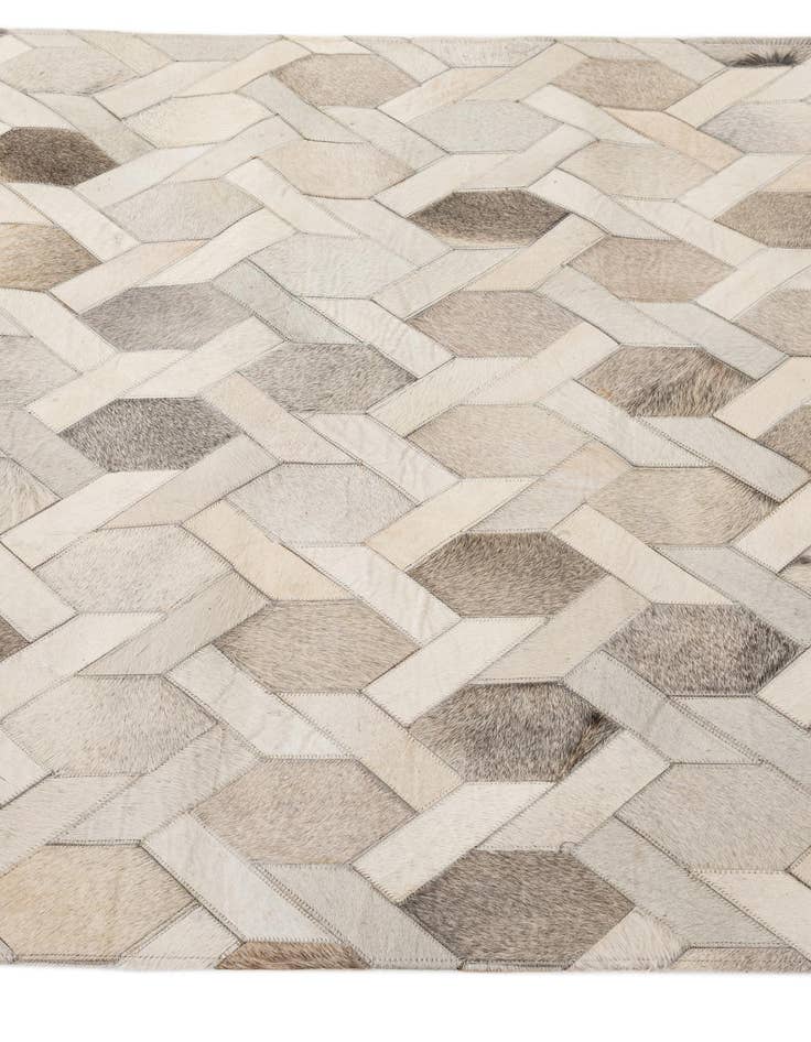 Detail image of 4' 1 x 5' 11 Cowhide - Patchwork Rug