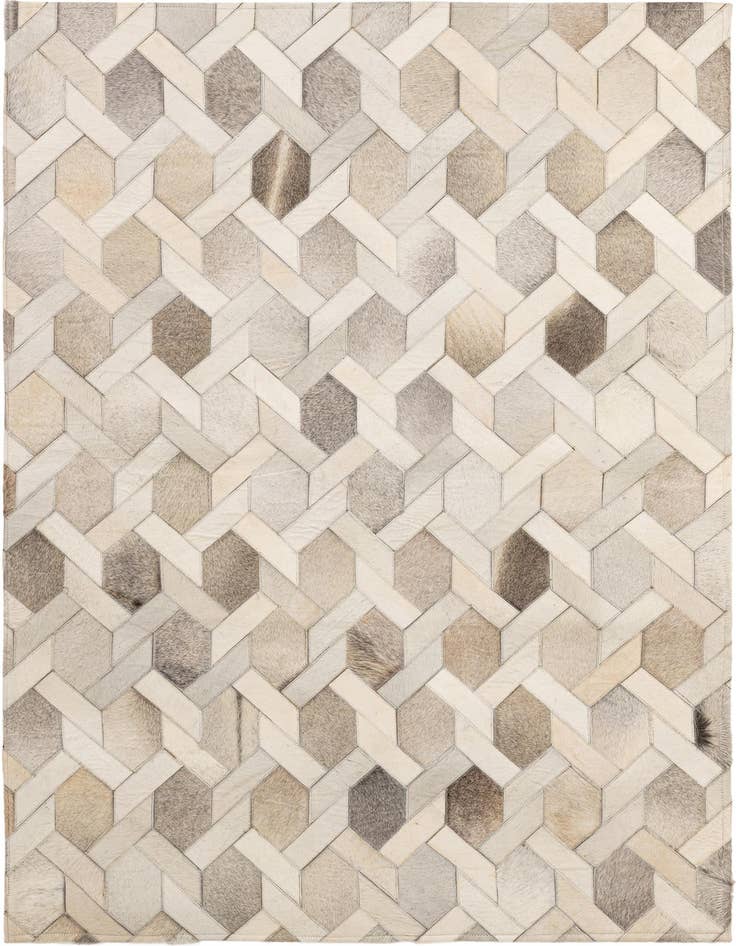 Detail image of 4' 1 x 5' 11 Cowhide - Patchwork Rug