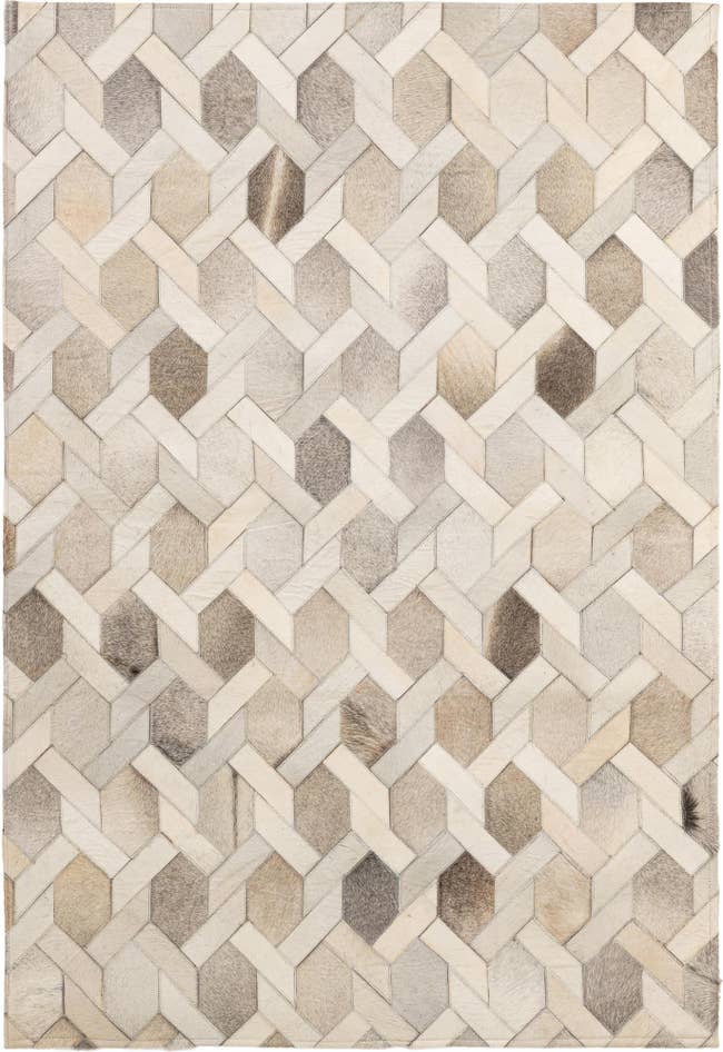 Detail image of 4' 1 x 5' 11 Cowhide - Patchwork Rug