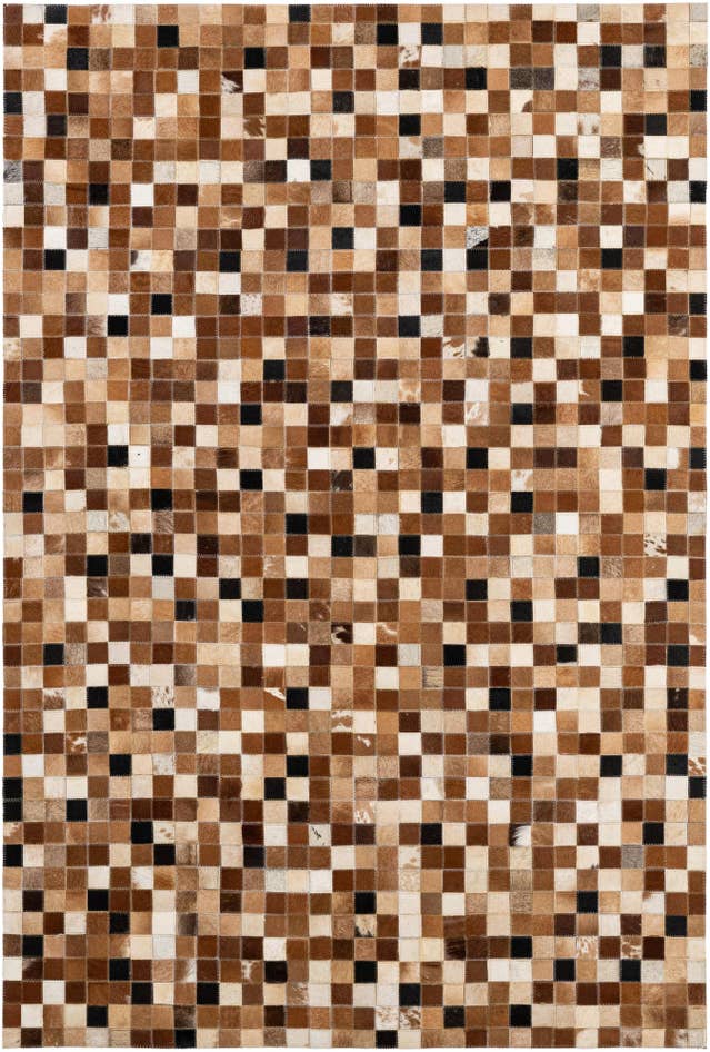 Detail image of 4' 1 x 5' 11 Cowhide - Patchwork Rug