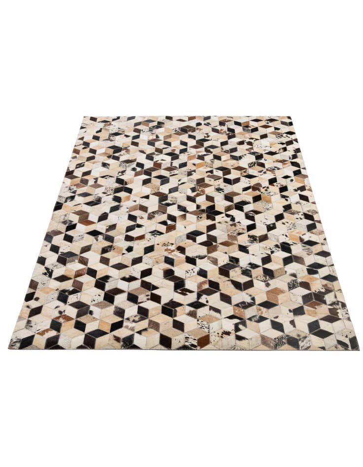 Detail image of 4' 1 x 5' 11 Cowhide - Patchwork Rug